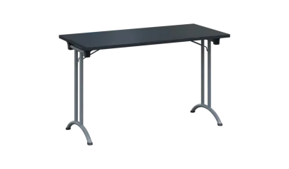 SLA 125 lak skládací jednací stůl 1250x600, deska 25 mm, podnož stříbrný lak, deska antracit